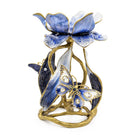 Jay Strongwater Meredith Floral 9" Pillar Candle Holder Delft Garden Candleholder, alternate view