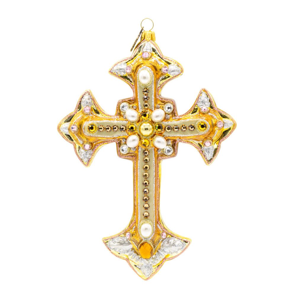 Jay Strongwater Metallic Bejeweled Cross Ornament, alternate view