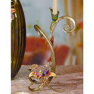 Jay Strongwater Mirabelle Orchid Single Candlestick - Flora Candlestick Holder, alternate view
