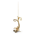 Jay Strongwater Mirabelle Orchid Single Candlestick Golden Candlestick Holder