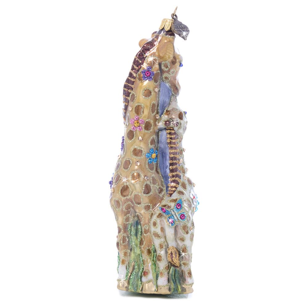 Jay Strongwater Mom and Baby Giraffe Glass Ornament, alternate view