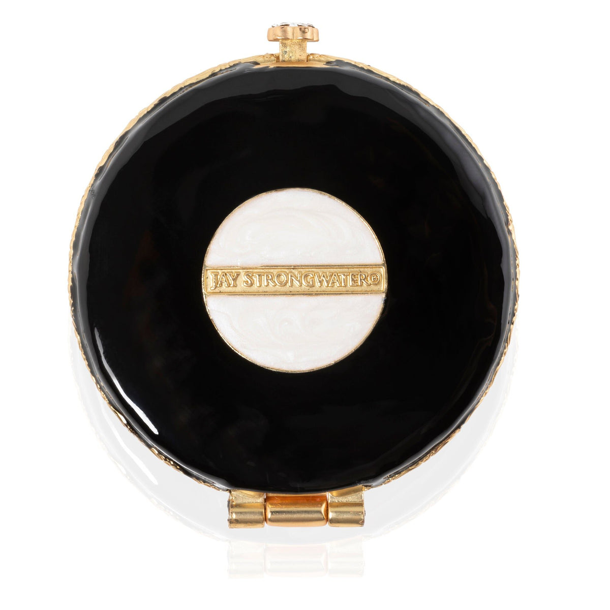 Jay Strongwater Monroe Lip Compact Black & Red Handheld Mirror, alternate view