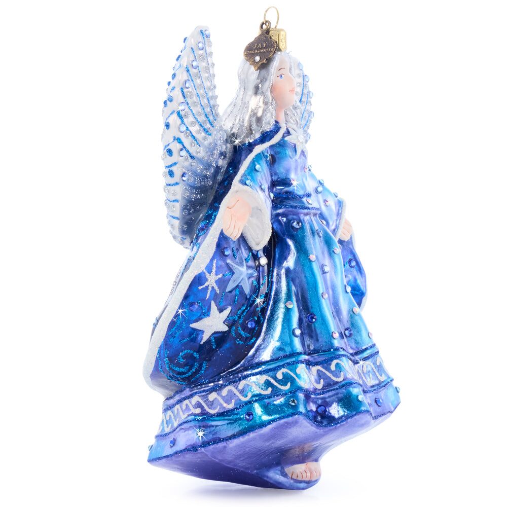Jay Strongwater Night Angel Glass Ornament, alternate view