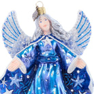 Jay Strongwater Night Angel Glass Ornament, detail view