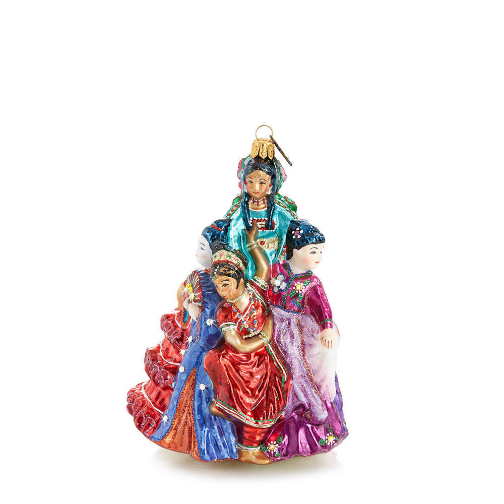 Jay Strongwater Nine Ladies Dancing Glass Ornament