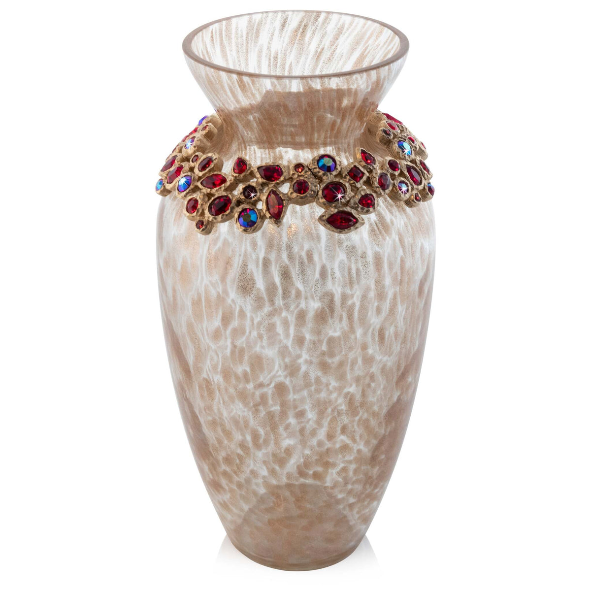 Jay Strongwater Norah Bejeweled Vase - Ruby, alternate view