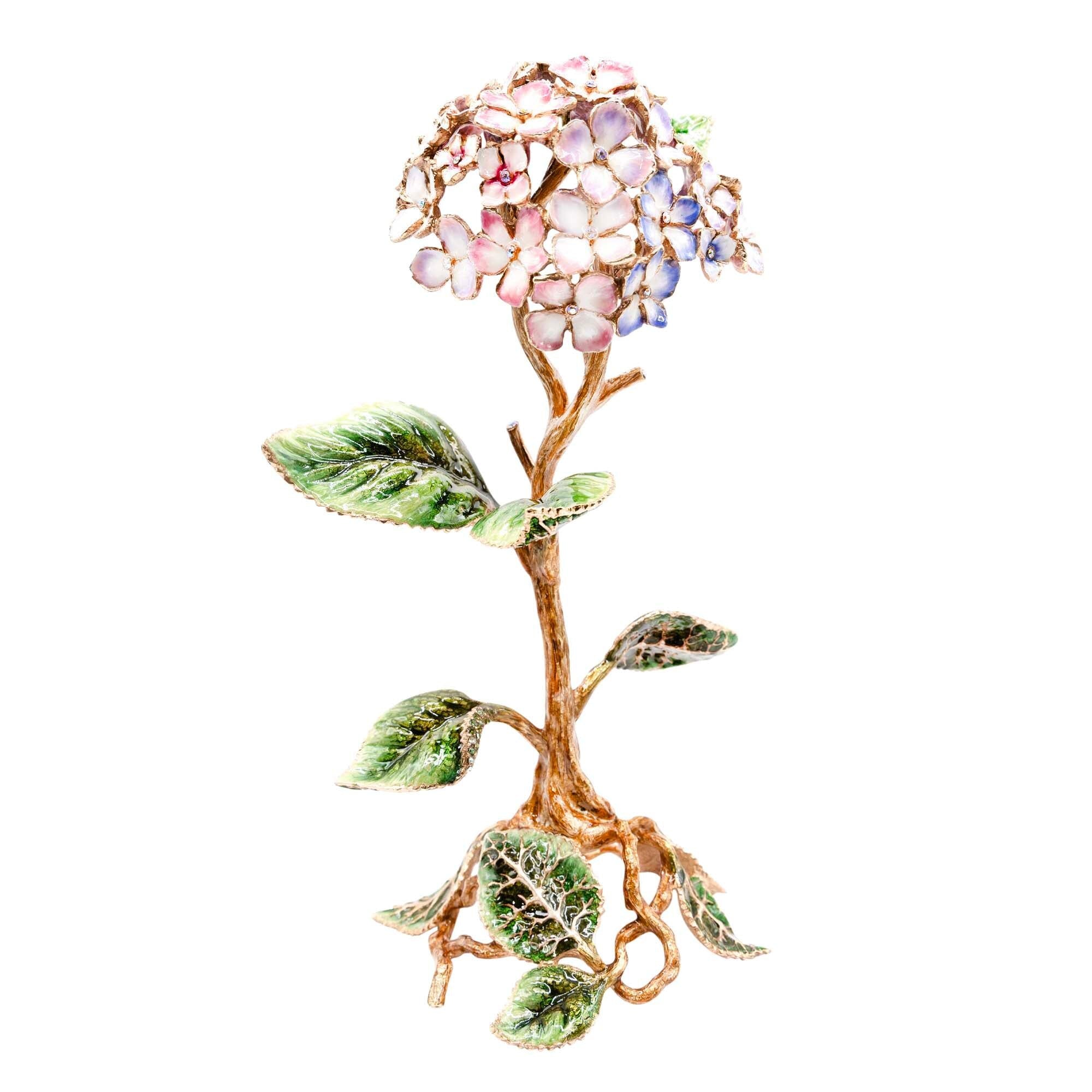 Jay Strongwater Nori Hydrangea Objet - Pink Figurine
