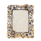 Jay Strongwater Ophelia Cluster Floral 5" X 7" Frame - Delft Garden