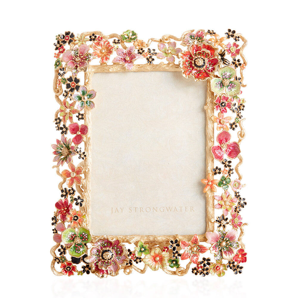 Jay Strongwater Ophelia Cluster Floral 5"x7" Frame - Jewel