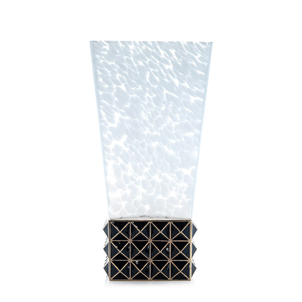 Jay Strongwater Opus Pyramid Vase Black & Gold