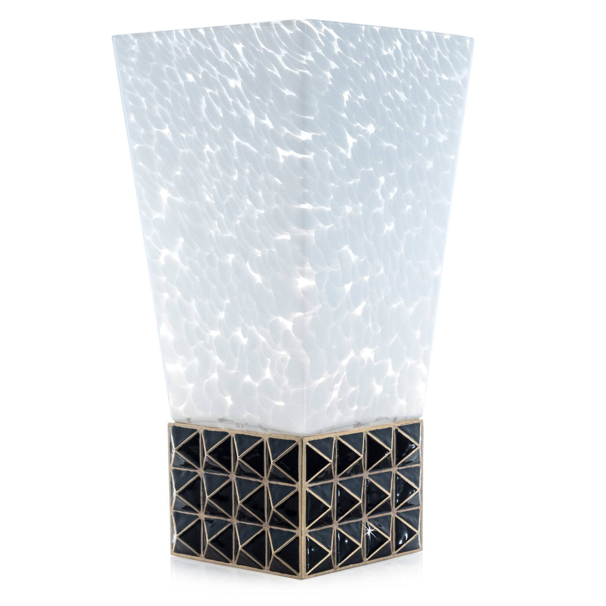 Jay Strongwater Opus Pyramid Vase Black & Gold, alternate view
