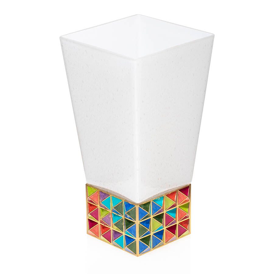 Jay Strongwater Opus Pyramid Vase Rainbow, alternate view