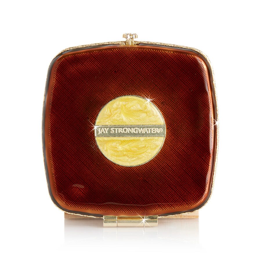 Jay Strongwater Pavel Tiger Striped Compact Handheld Mirror, alternate view