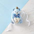 Jay Strongwater Personalized Baby's First Christmas Teddy Glass Ornament - Blue, alternate view