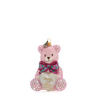 Jay Strongwater Personalized Baby's First Christmas Teddy Glass Ornament - Pink