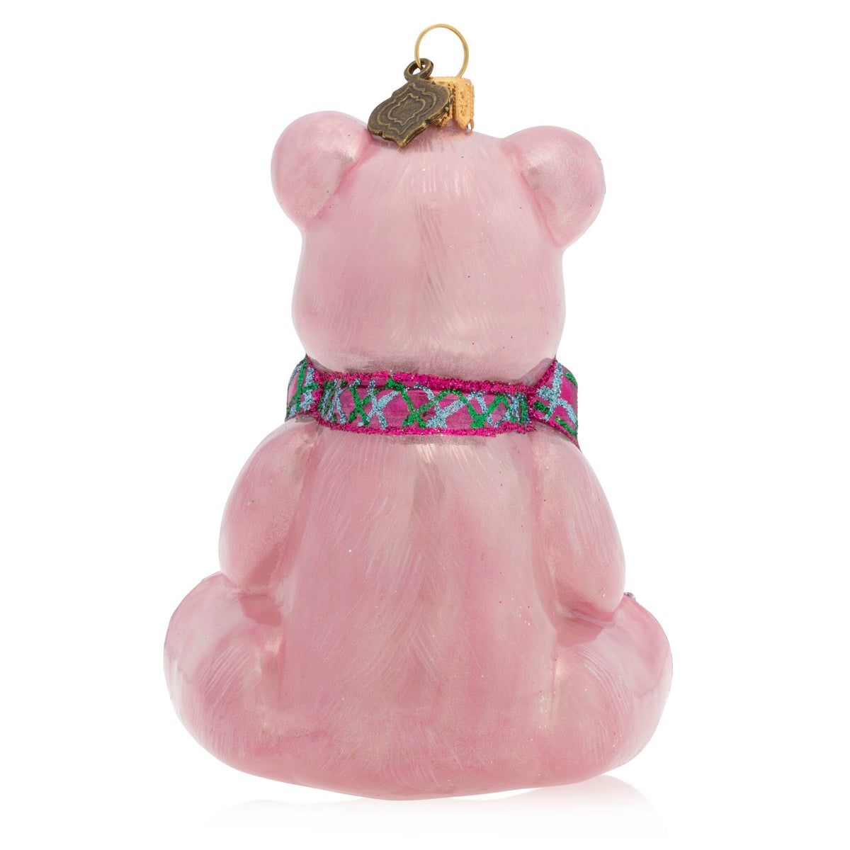 Jay Strongwater Personalized Baby's First Christmas Teddy Glass Ornament - Pink, alternate view
