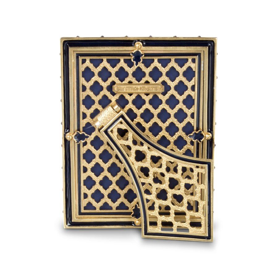 Jay Strongwater Pierce Striped 5" X 7" Frame - Delft Garden, alternate view