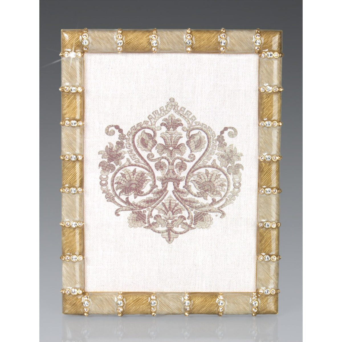 Jay Strongwater Pierce Striped 5" X 7" Frame - Golden, alternate view