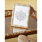 Jay Strongwater Pierce Striped 5" X 7" Frame - Golden, alternate view