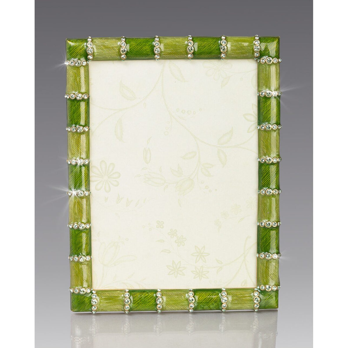 Jay Strongwater Pierce Striped 5" X 7" Frame - Leaf Green, alternate view