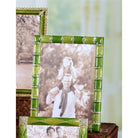 Jay Strongwater Pierce Striped 5" X 7" Frame - Leaf Green, alternate view