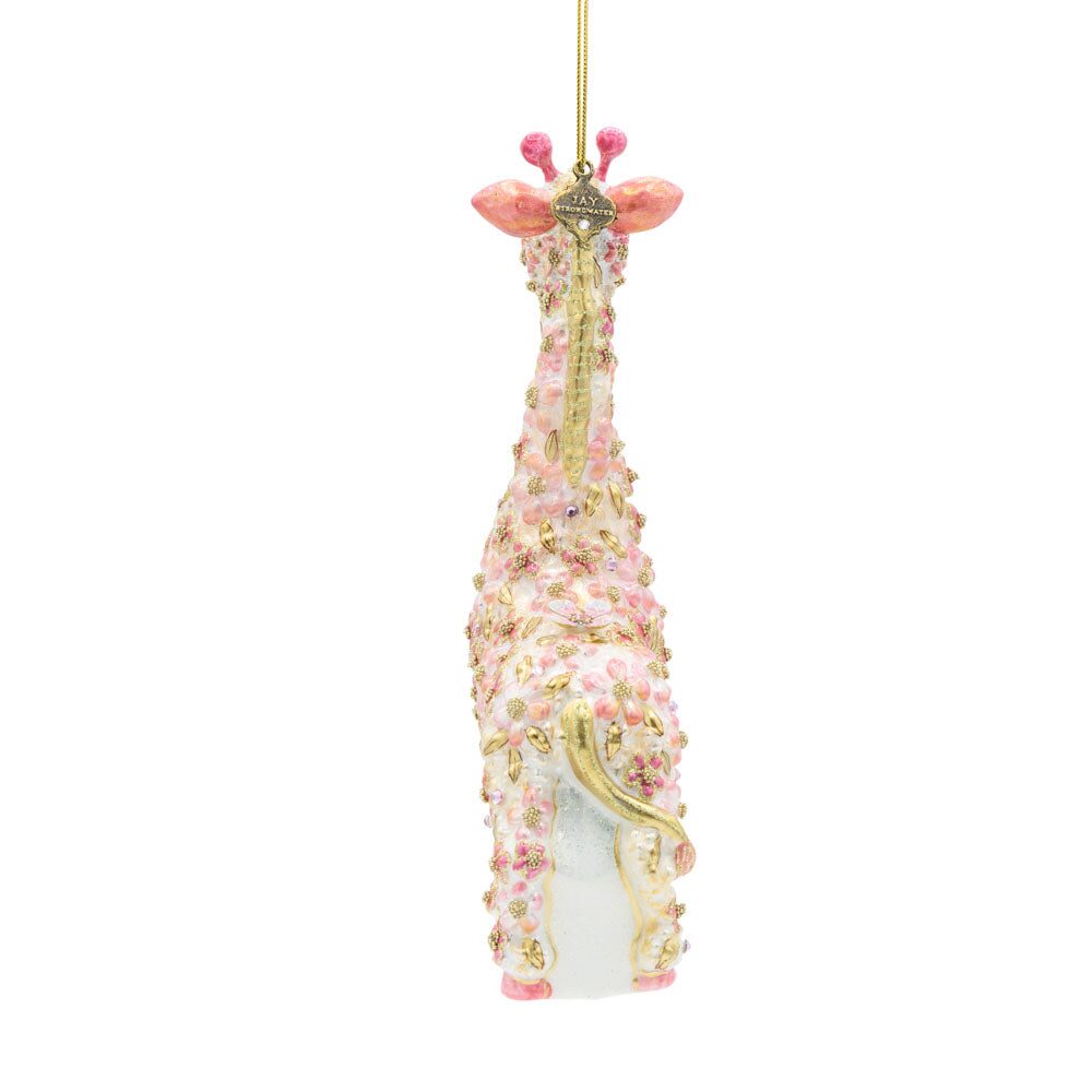 Jay Strongwater Pink Floral Giraffe Ornament, alternate view
