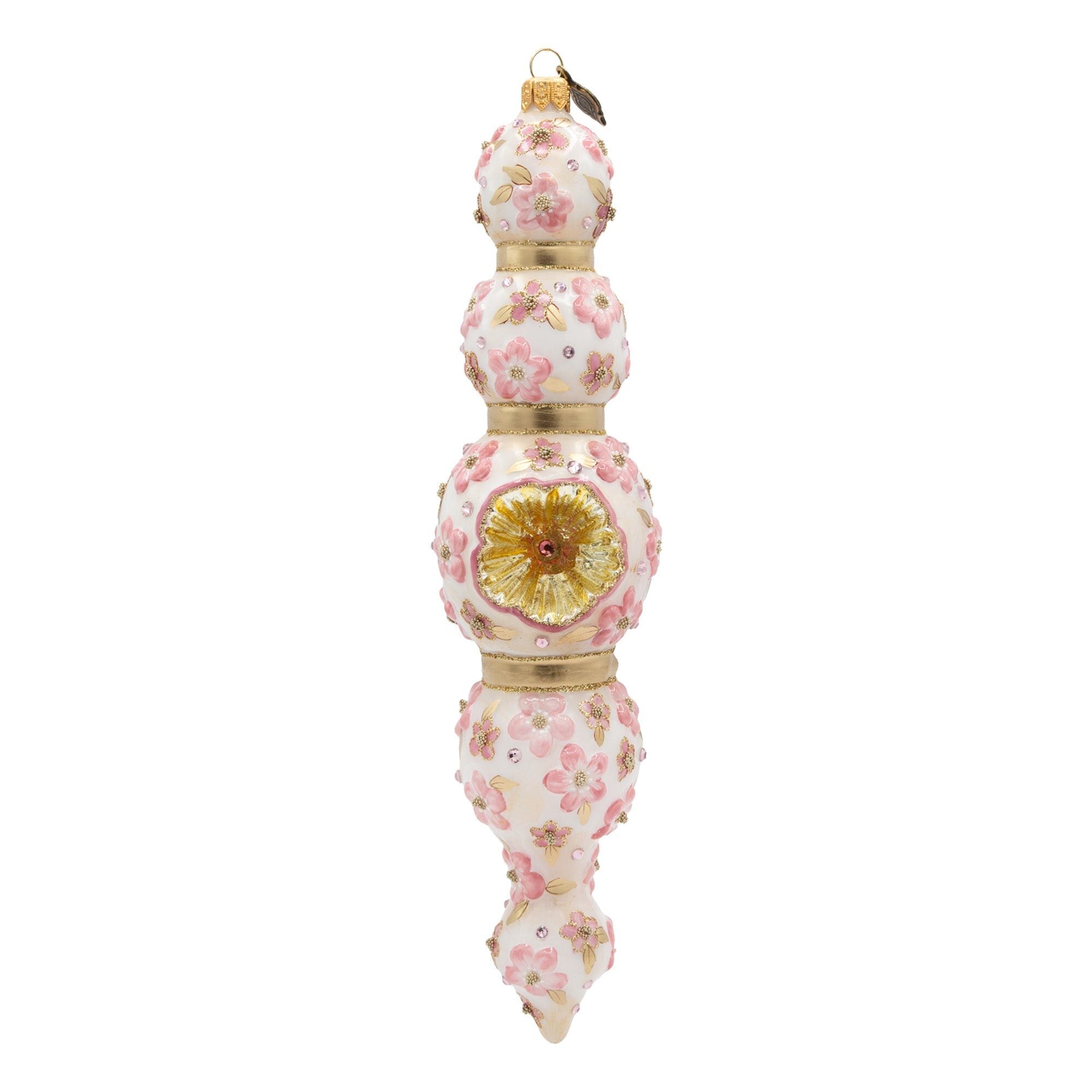 Jay Strongwater Pink Floral Icicle Ornament