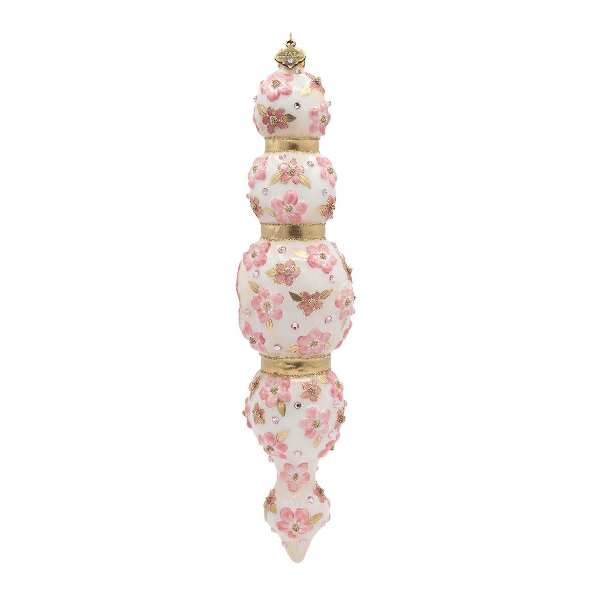 Jay Strongwater Pink Floral Icicle Ornament, alternate view