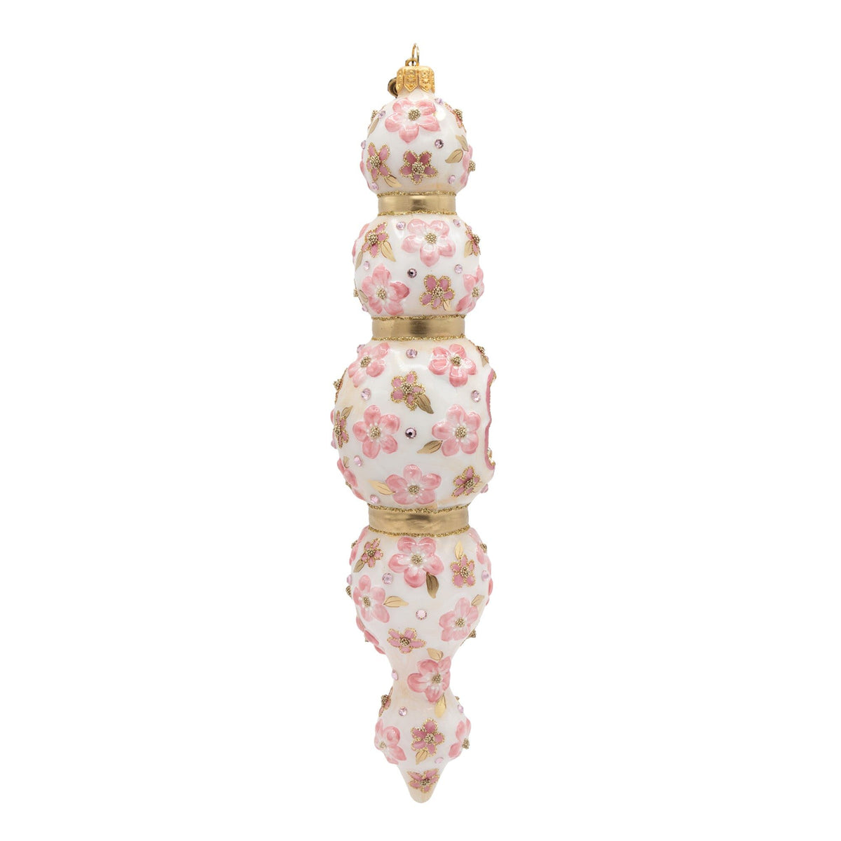 Jay Strongwater Pink Floral Icicle Ornament, alternate view
