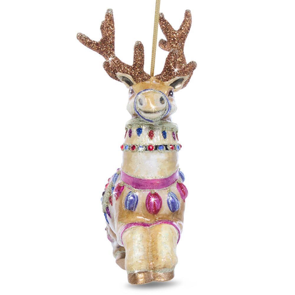 Jay Strongwater Prancer Glass Ornament, alternate view
