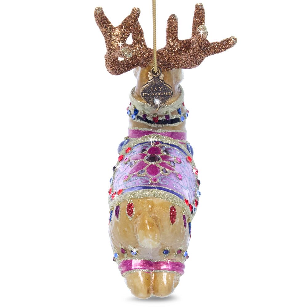 Jay Strongwater Prancer Glass Ornament, alternate view