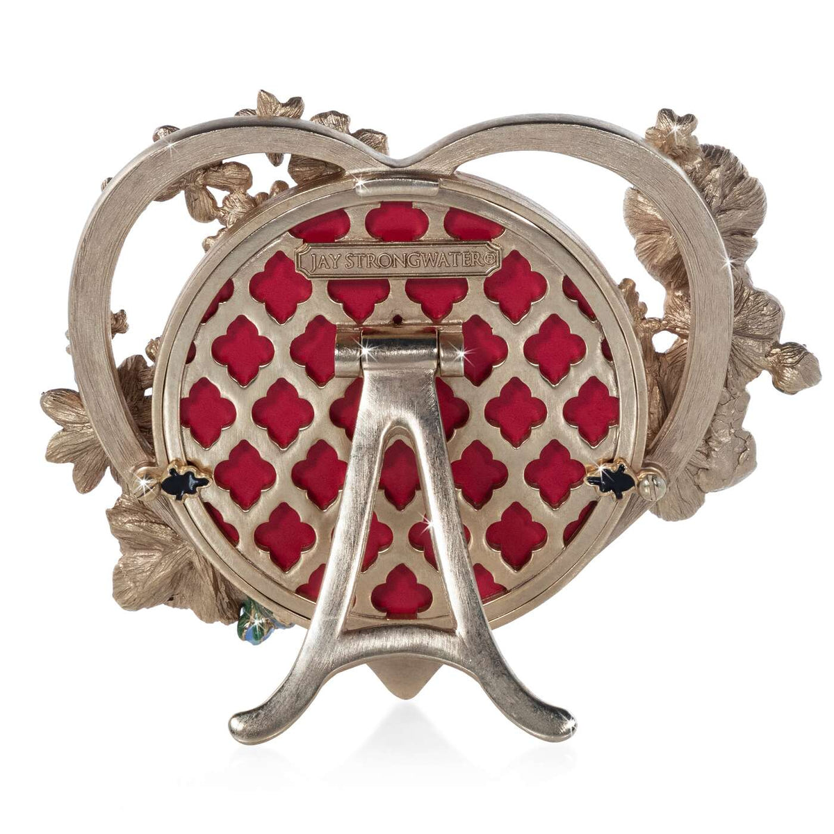 Jay Strongwater Prem 4" Round Heart Bouquet Frame - Flora, alternate view