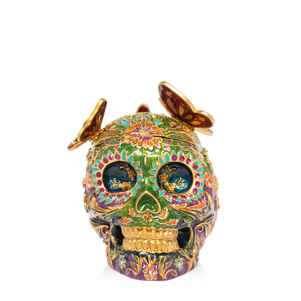Jay Strongwater Rivera Skull with Butterflies Box