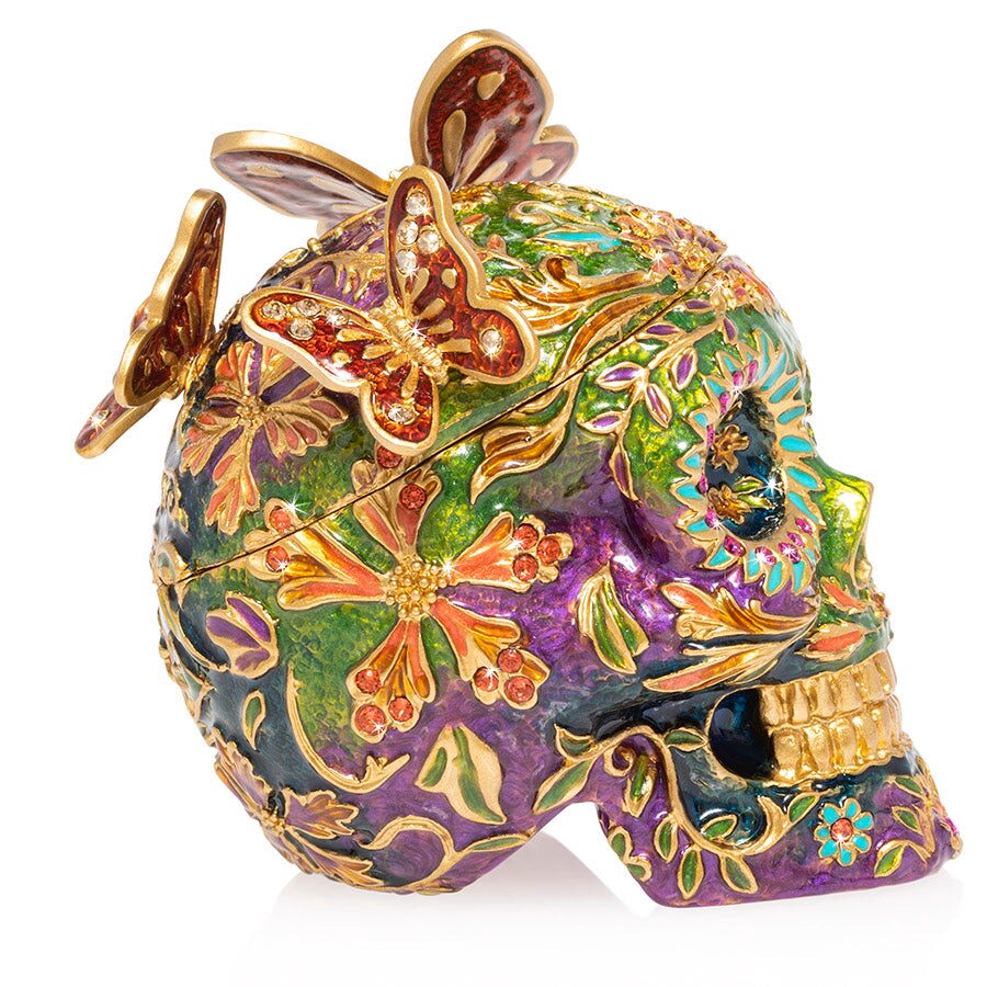 Jay Strongwater Rivera Skull with Butterflies Box, alternate view