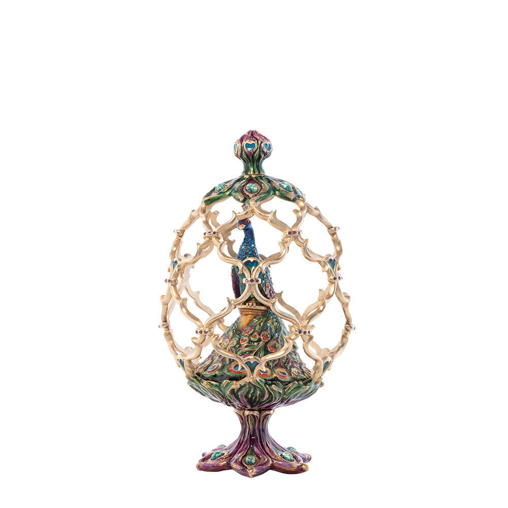 Jay Strongwater Roman Peacock Egg Objet Figurine