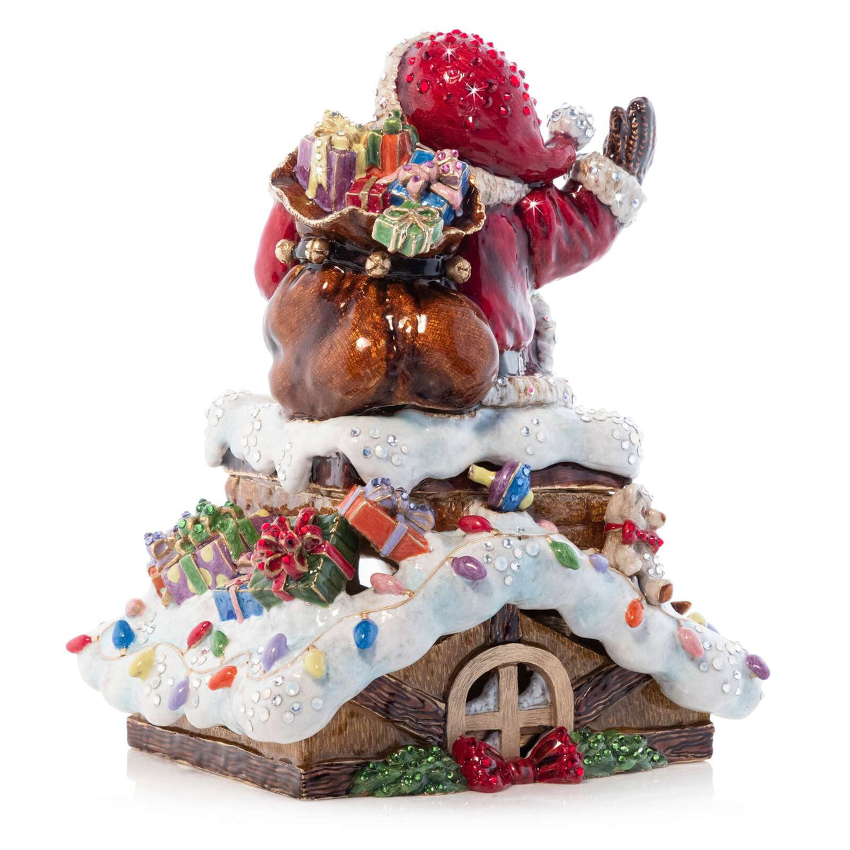Jay Strongwater Rooftop Santa Music Figure - Jingle Bells Figurine, alternate view