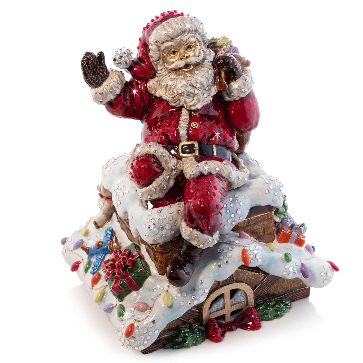 Jay Strongwater Rooftop Santa Music Figure - Jingle Bells Figurine, alternate view
