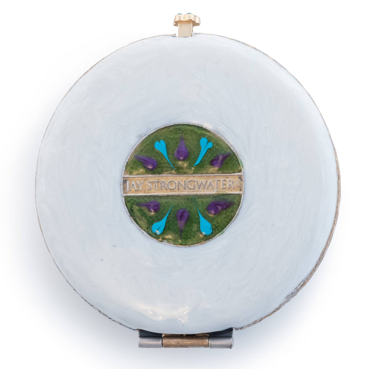 Jay Strongwater Rowan Classic Peacock Compact Handheld Mirror, alternate view