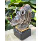 Jay Strongwater Rufus Rhino Bust with Butterflies Objet Figurine, alternate view
