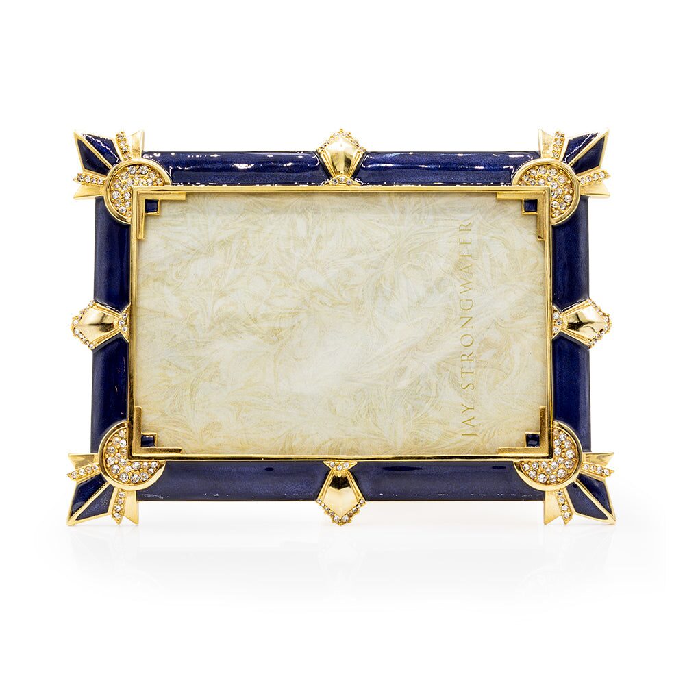 Jay Strongwater Ruth 4 X 6 Art Deco Frame - Delft Garden, alternate view