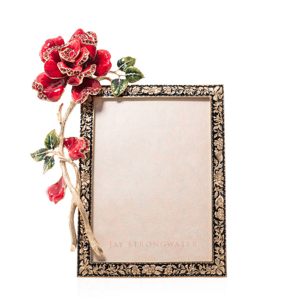 Jay Strongwater Rylee Night Bloom Rose 5" X 7" Frame - Jewel