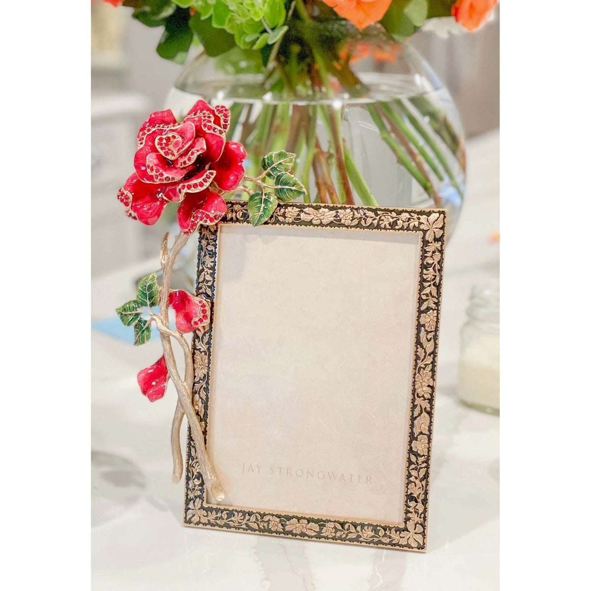 Jay Strongwater Rylee Night Bloom Rose 5" X 7" Frame - Jewel, alternate view