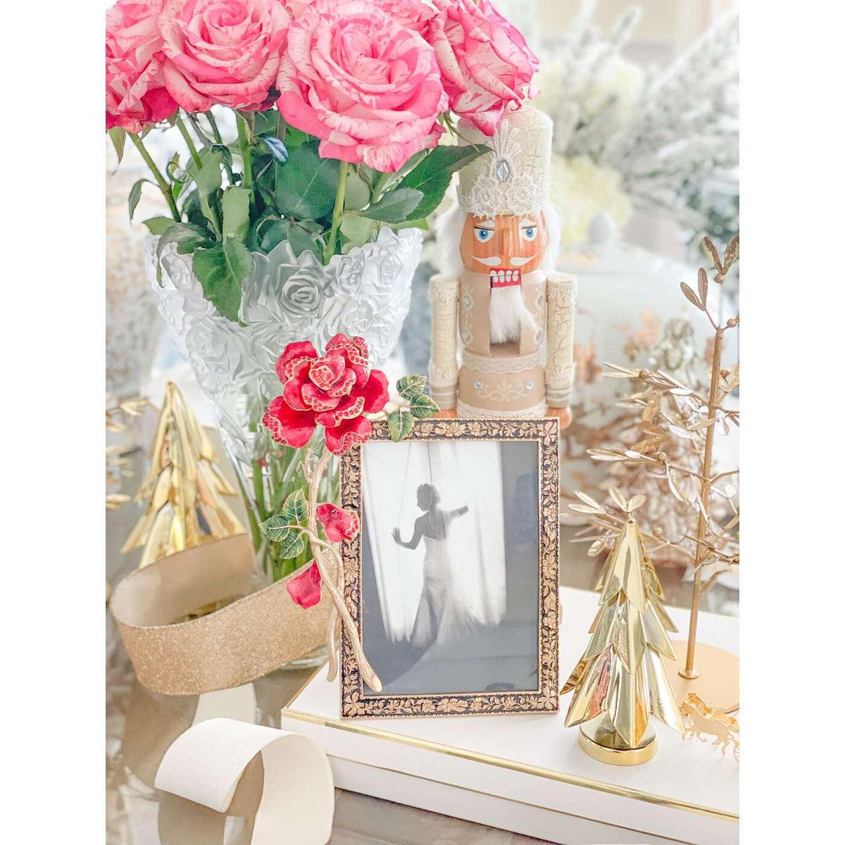 Jay Strongwater Rylee Night Bloom Rose 5" X 7" Frame - Jewel, alternate view
