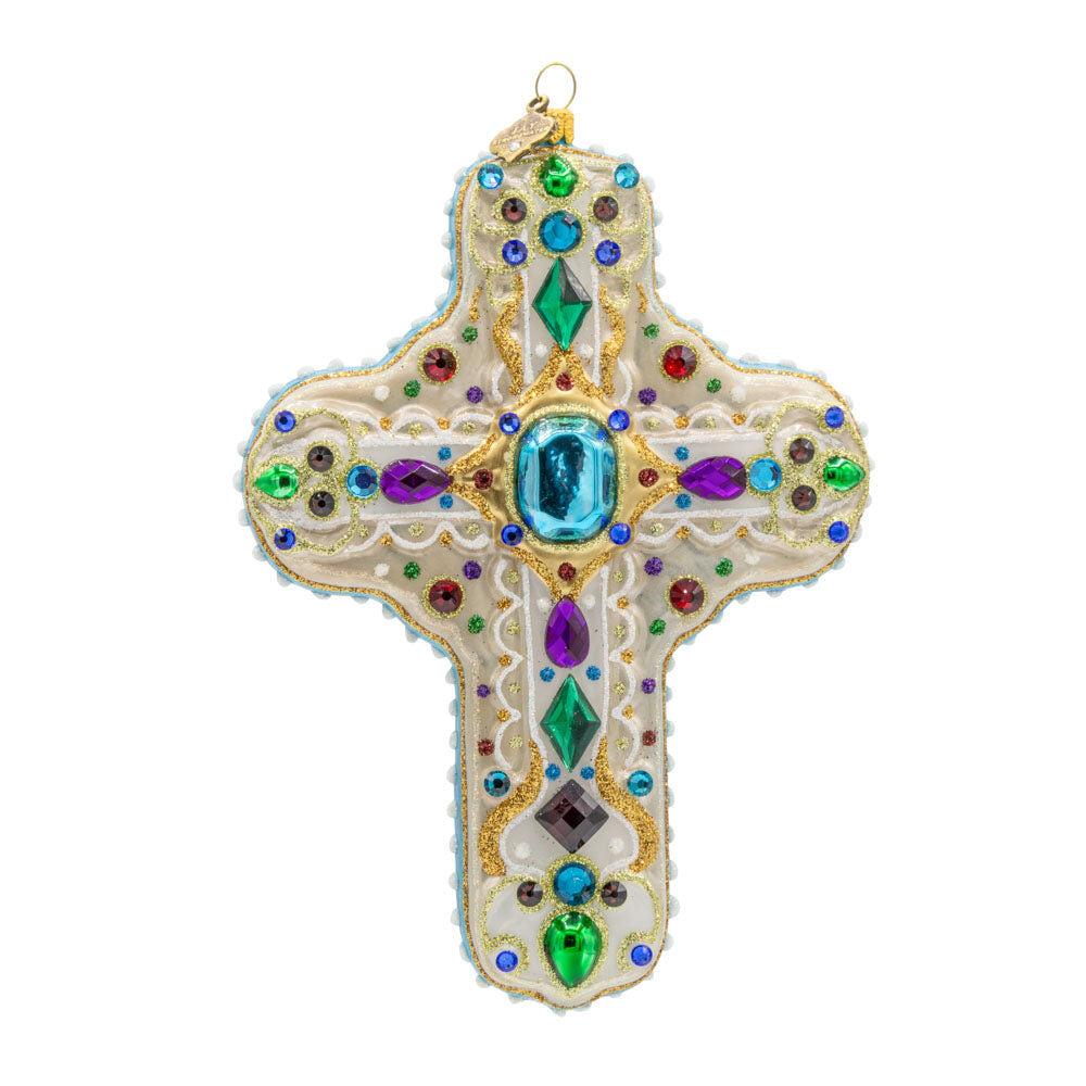 Jay Strongwater Sacred Jewel Cross Ornament