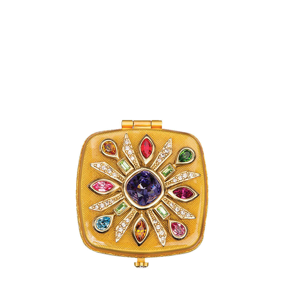 Jay Strongwater Schuyler Maltese Bejeweled Compact Handheld Mirror