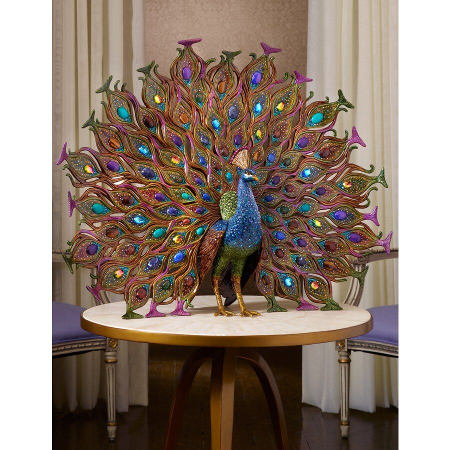 Jay Strongwater Stanton Fan Tail Peacock Figurine, alternate view