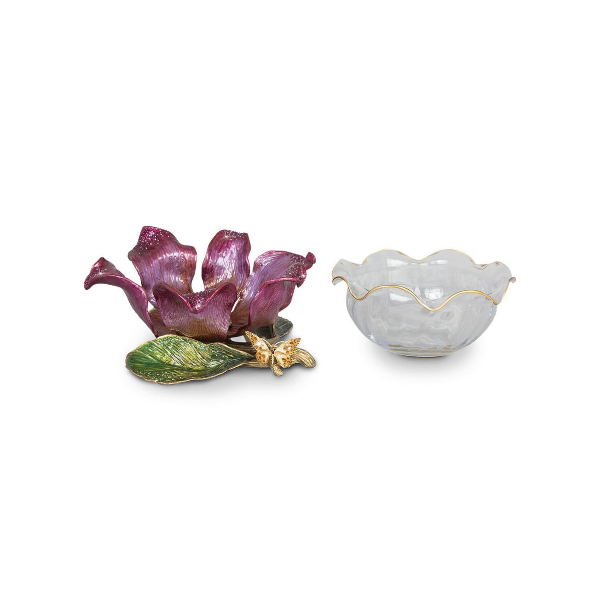 Jay Strongwater Sydney Large Flower Bowl - Bouquet, alternate view
