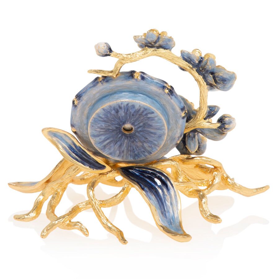 Jay Strongwater Tara Orchid Clock - Delft Garden, alternate view