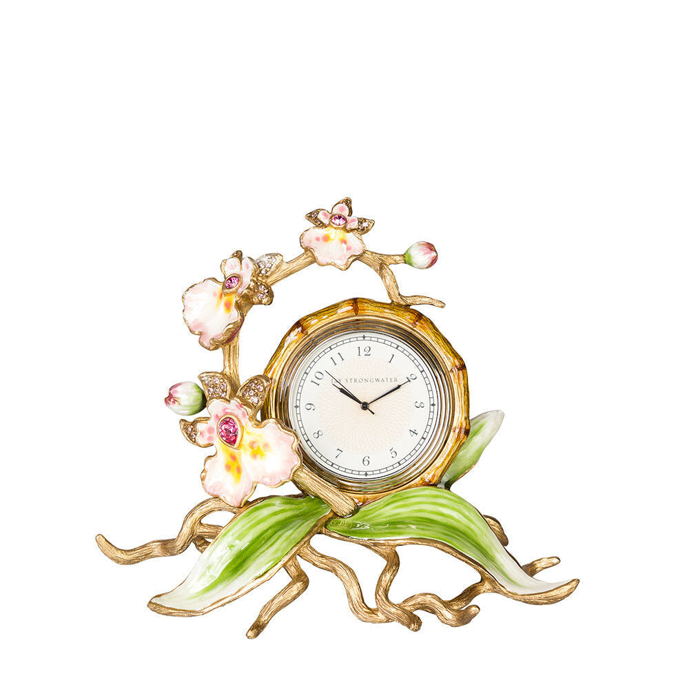 Jay Strongwater Tara Orchid Clock - Flora