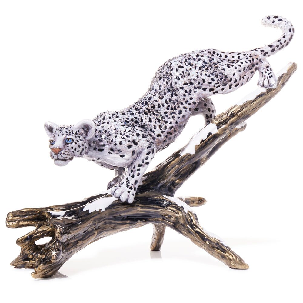 Jay Strongwater Terron Snow Leopard Descending Branch Figurine, alternate view